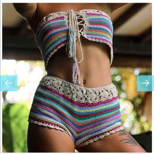 Andi Bagus Crochet Daisy Chain Shorts and Bandeau
